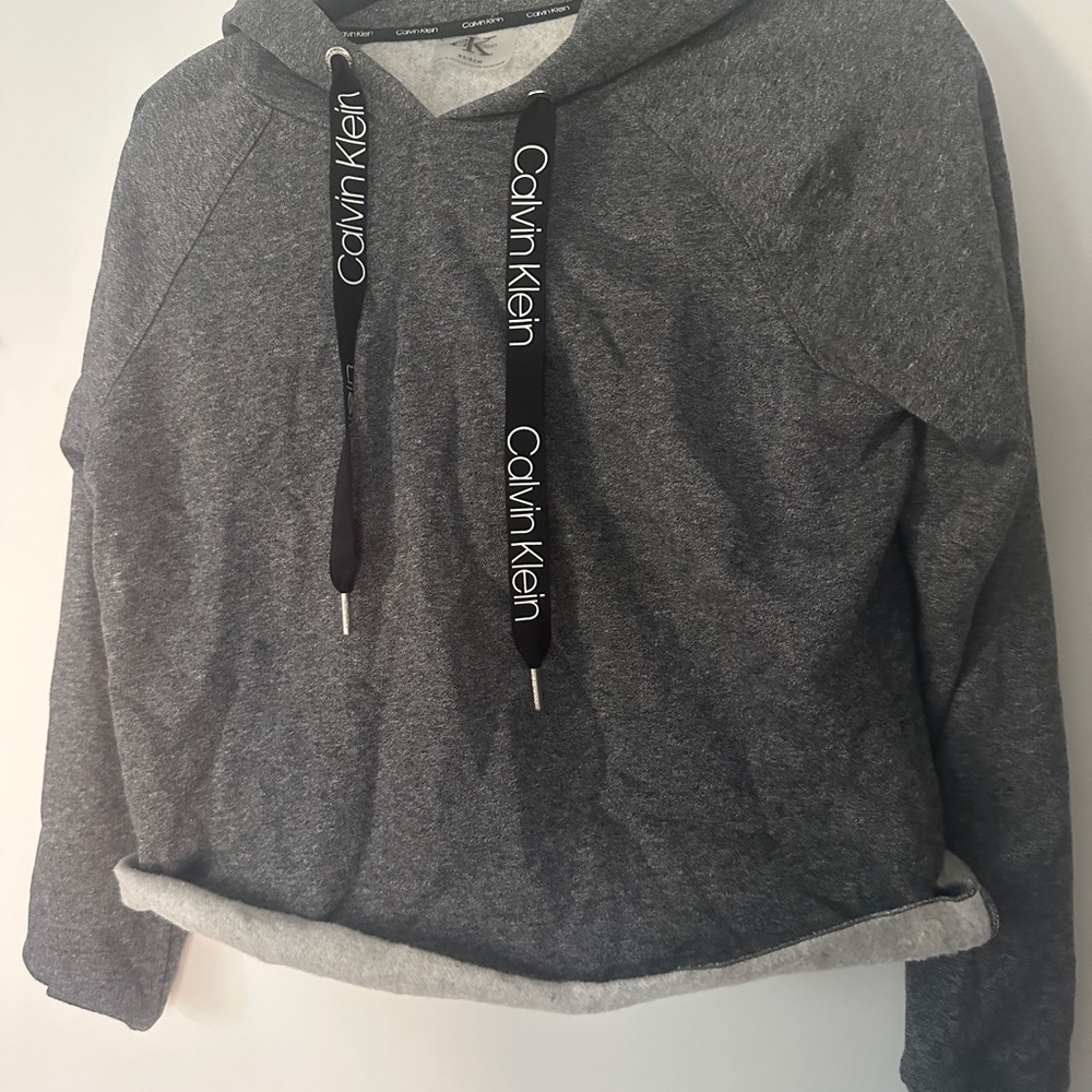 Calvin Klein Cropped Baggy Logo Hoodie
